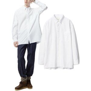 JW Anderson x Uniqlo Oxford Oversized Button-Up Long Sleeve Shirt (00 White)